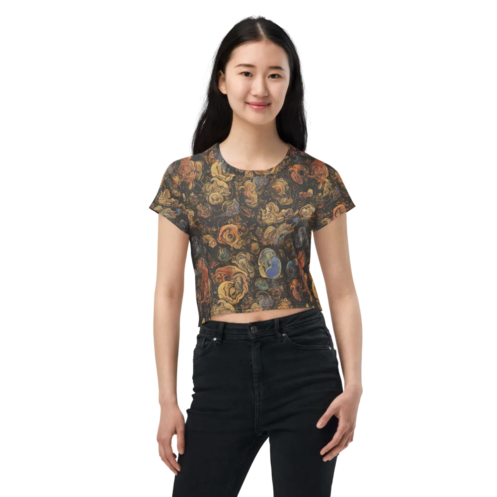 Ember Coil on Crop Tee — Front