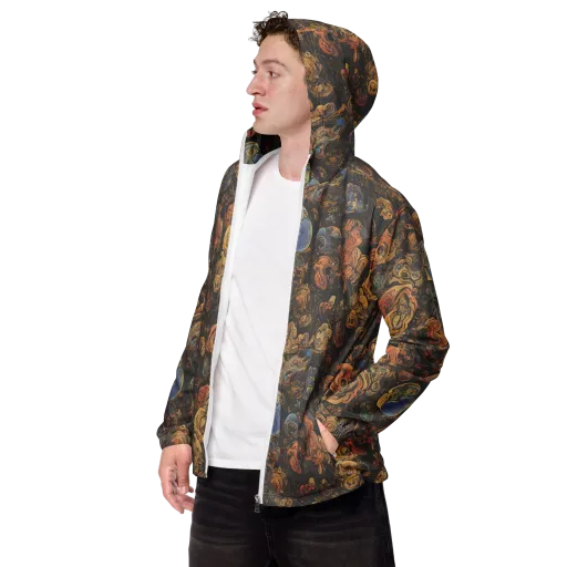 Ember Coil on a Men's Windbreaker