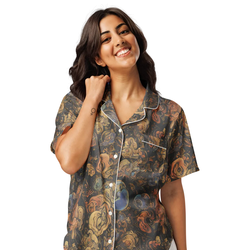 Ember Coil on Women's Short Sleeve Pajama Top — Front