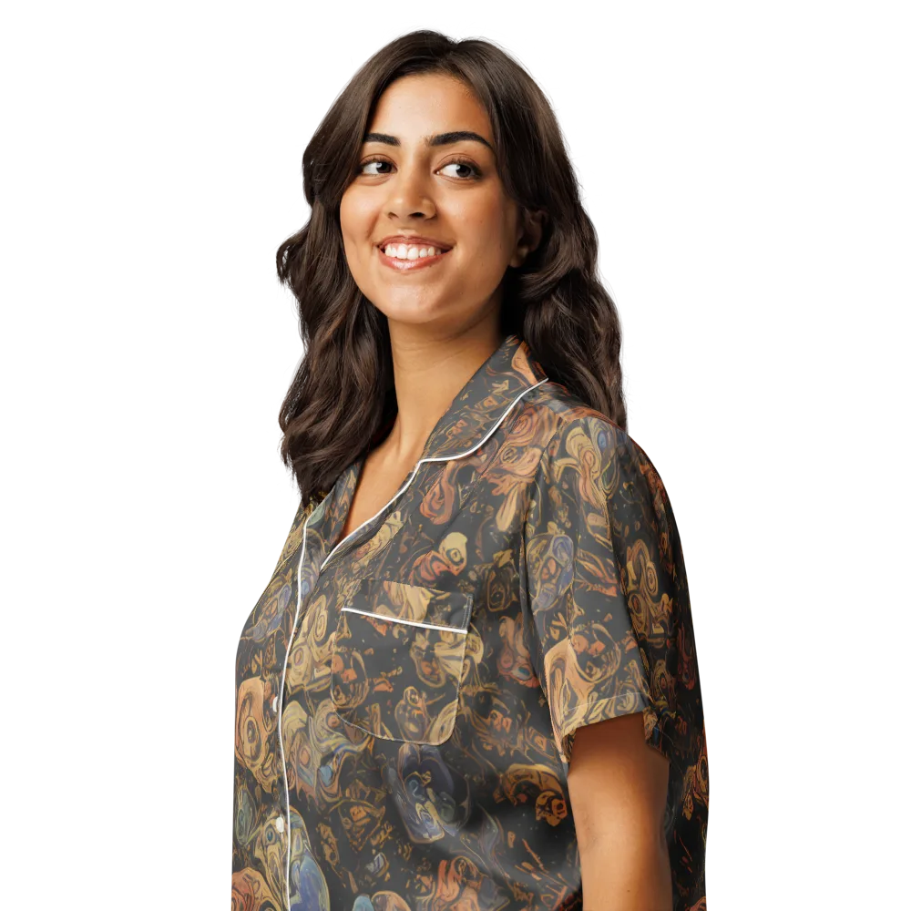 Ember Coil on Women's Short Sleeve Pajama Top — Left Front