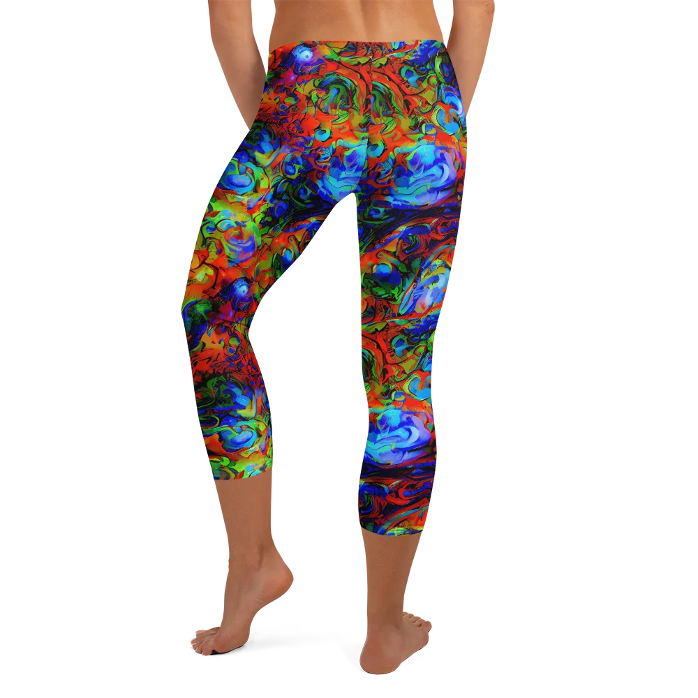 Hypercolor Tangle on Capri Leggings — Back