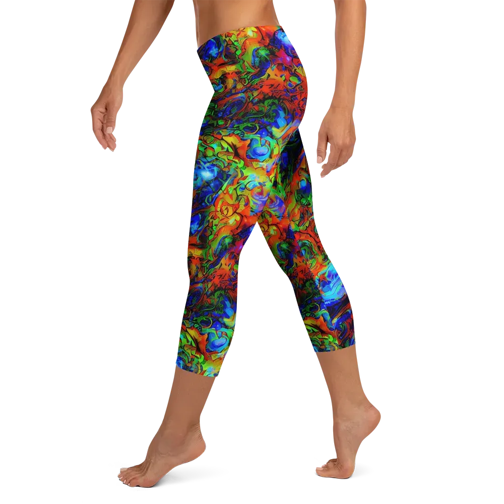 Hypercolor Tangle on Capri Leggings — Left
