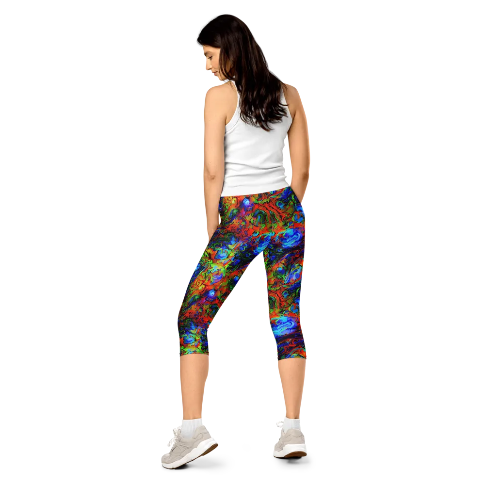 Hypercolor Tangle on Capri Leggings — Back