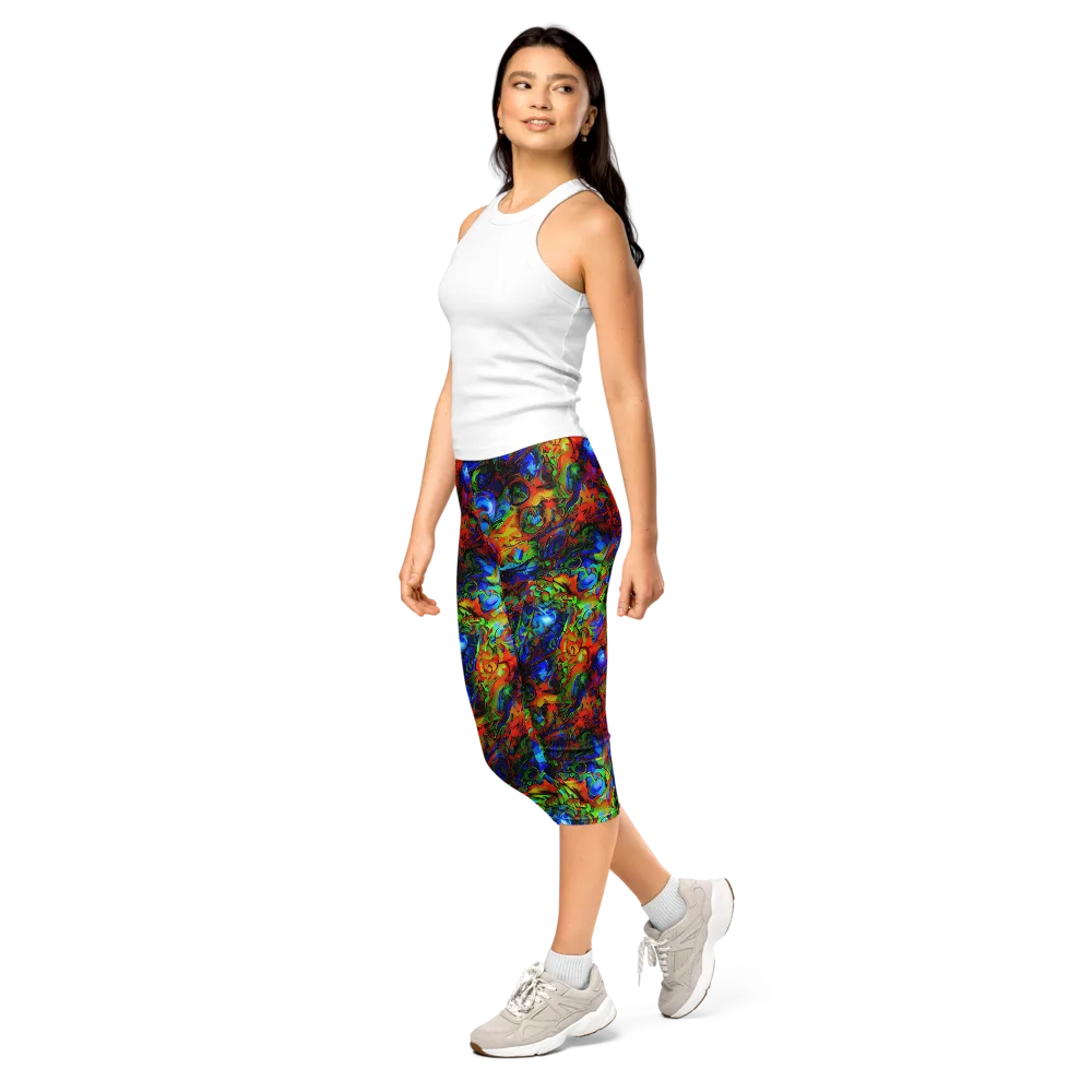 Hypercolor Tangle on Capri Leggings — Left Front