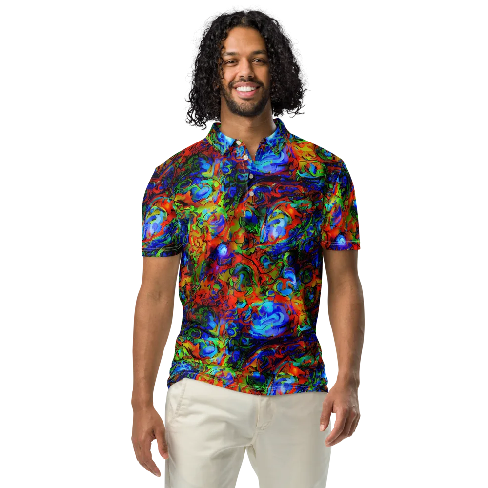Hypercolor Tangle on Men's Slim Fit Polo Shirt — Front