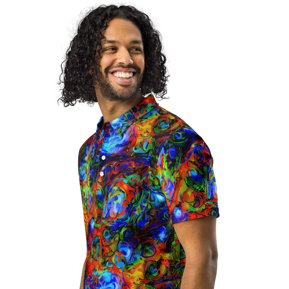 Hypercolor Tangle on Men's Slim Fit Polo Shirt — Left Front