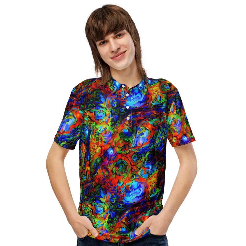 Hypercolor Tangle on Men's Slim Fit Polo Shirt — Front