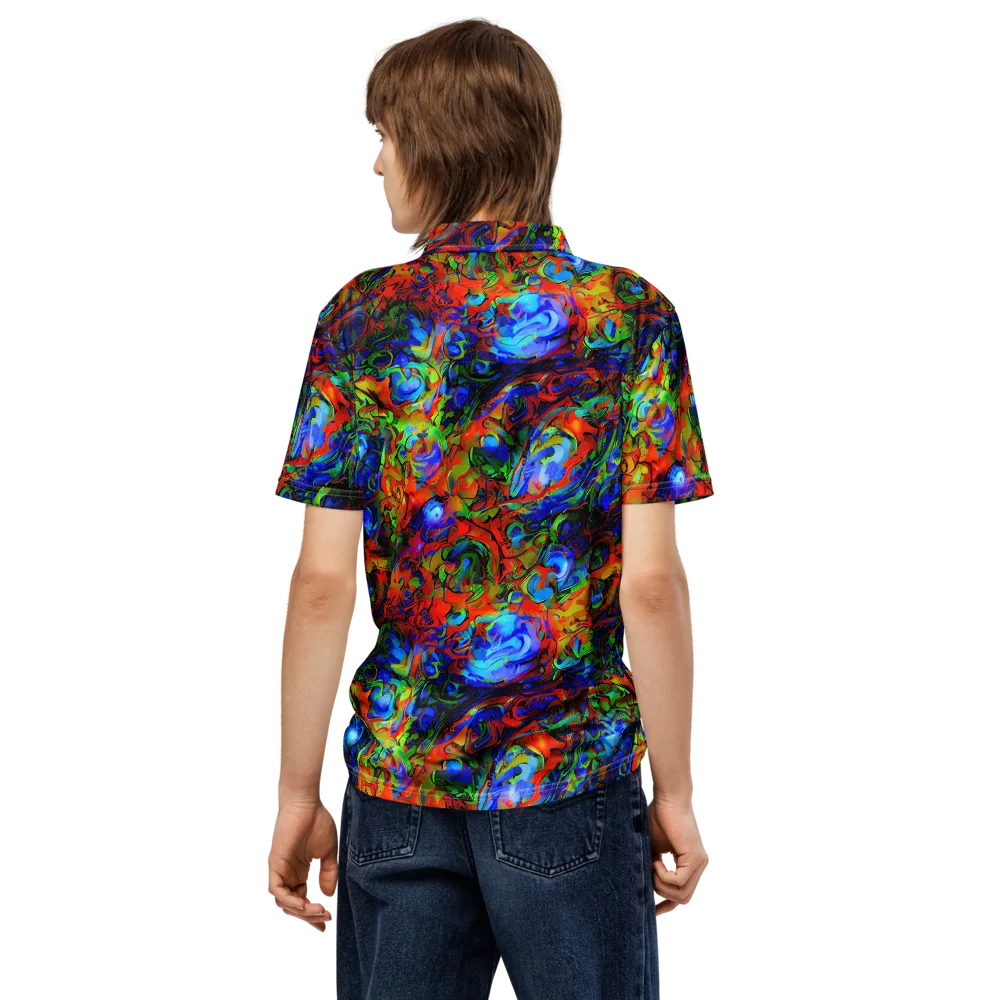 Hypercolor Tangle on Men's Slim Fit Polo Shirt — Back