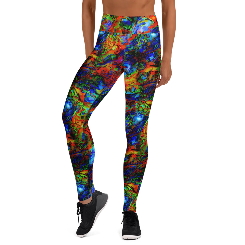 Hypercolor Tangle on Yoga Leggings — Front