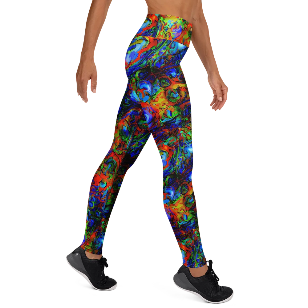 Hypercolor Tangle on Yoga Leggings — Right