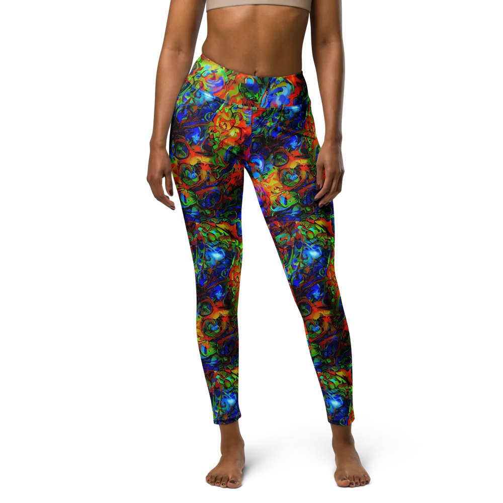 Hypercolor Tangle on Yoga Leggings — Front