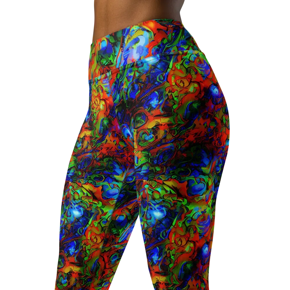 Hypercolor Tangle on Yoga Leggings — Left Front