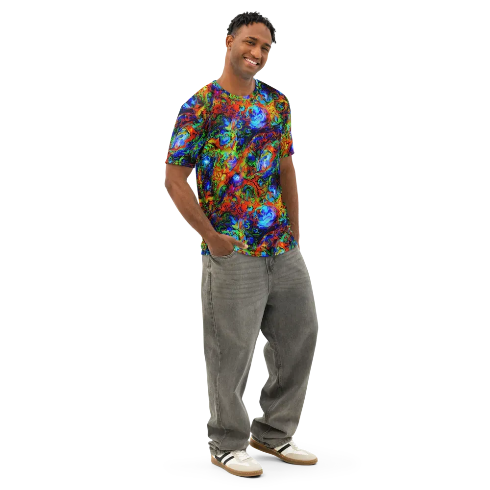 Hypercolor Tangle on Men's Cotton Crew Neck T-Shirt — Right Front