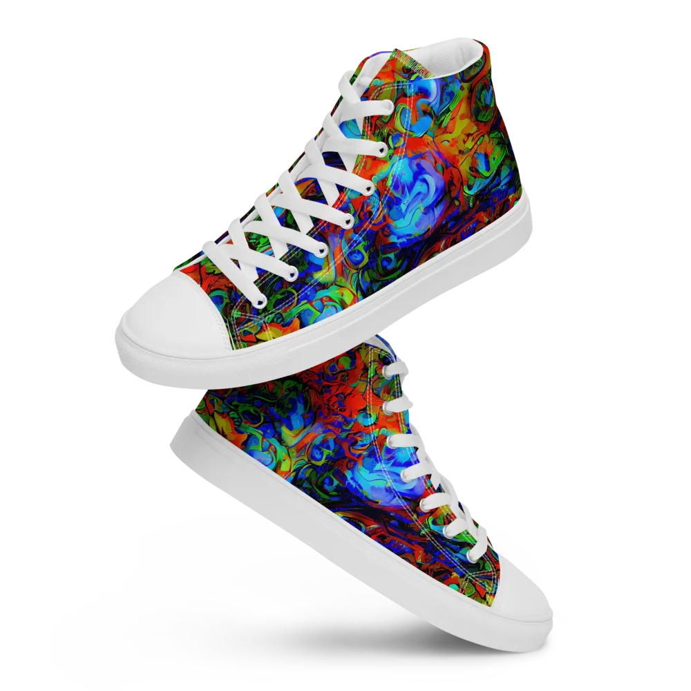 Hypercolor Tangle on Men's High Top Canvas Shoes — Front