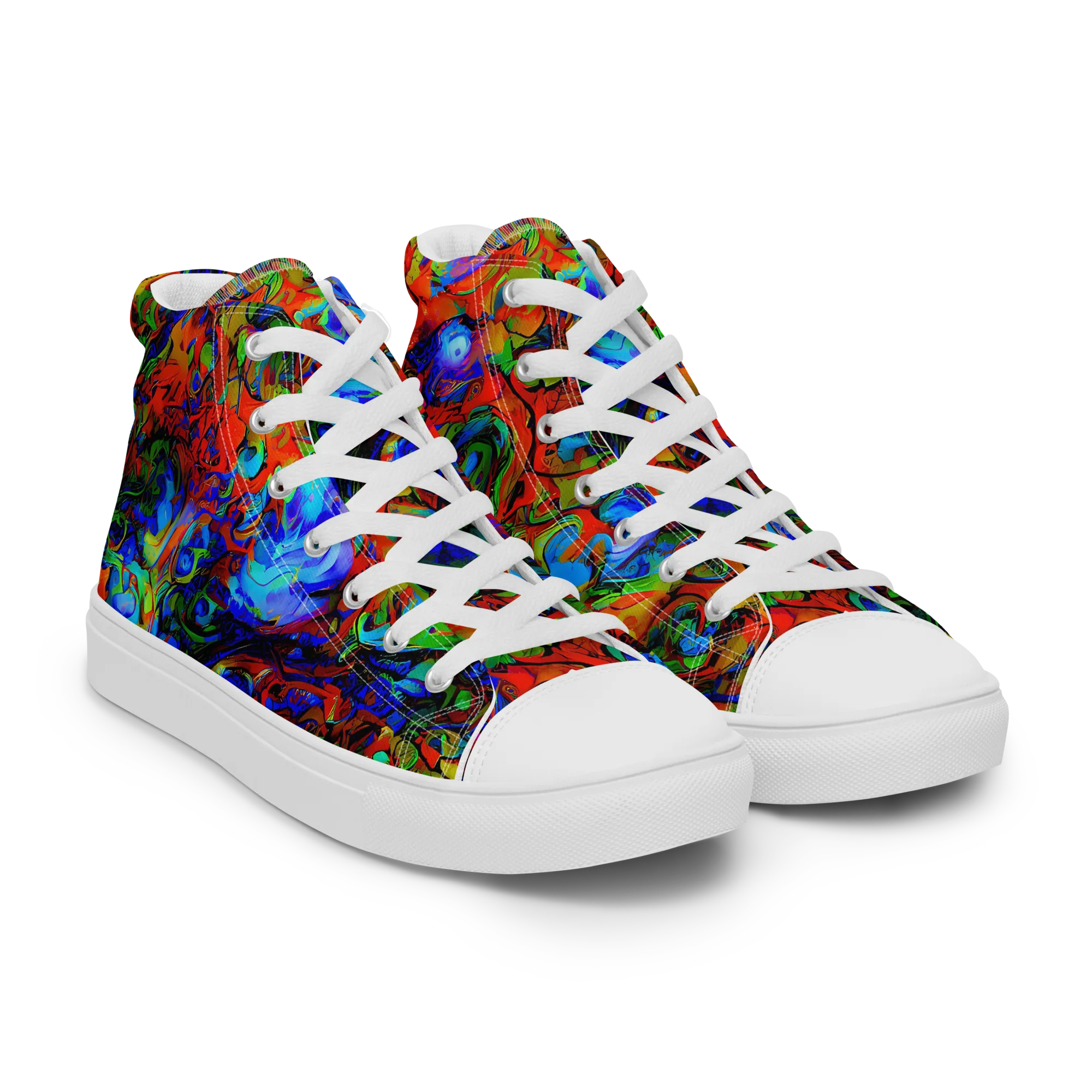 Hypercolor Tangle on Women's High Top Canvas Shoes — Right Front