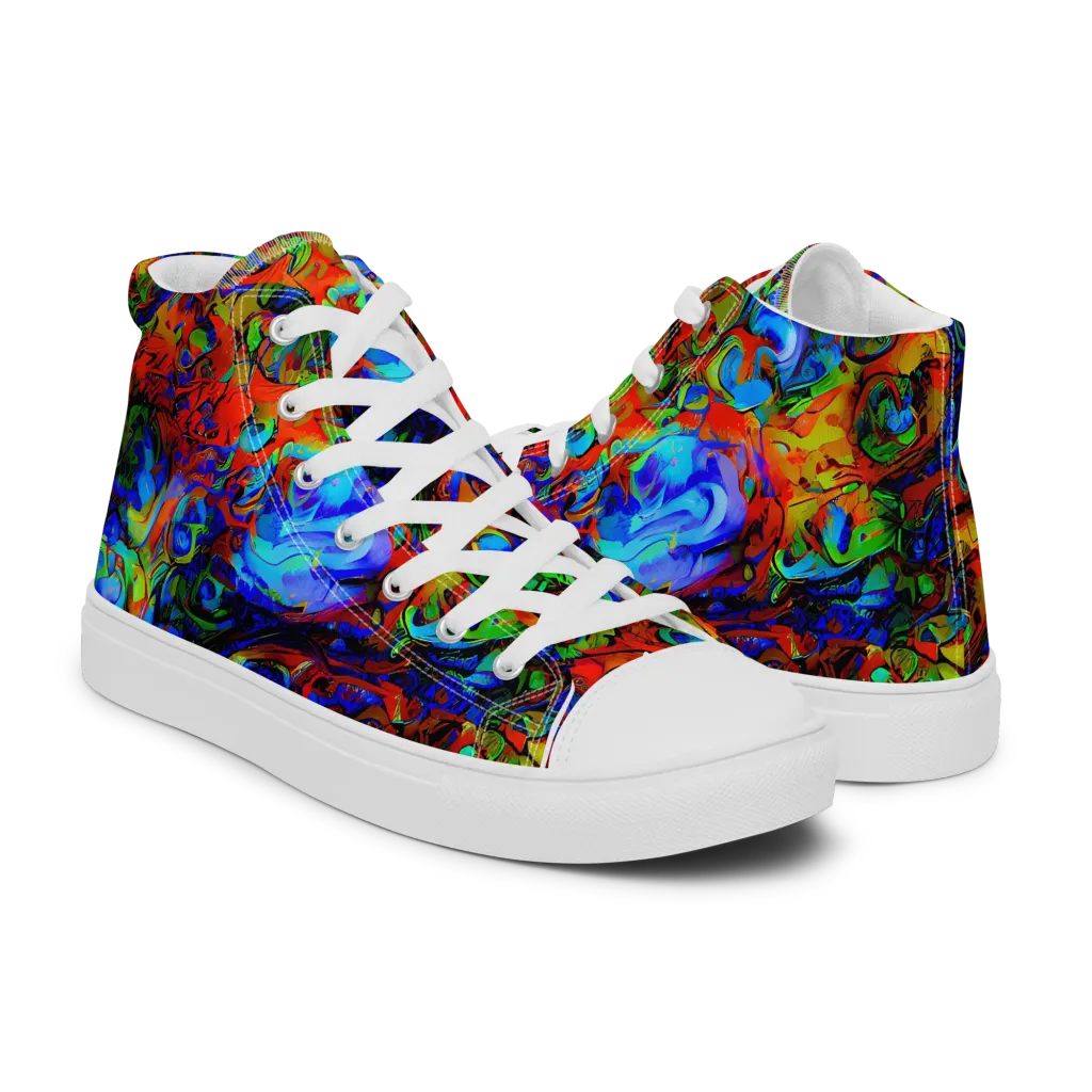 Hypercolor Tangle on Women's High Top Canvas Shoes — Right