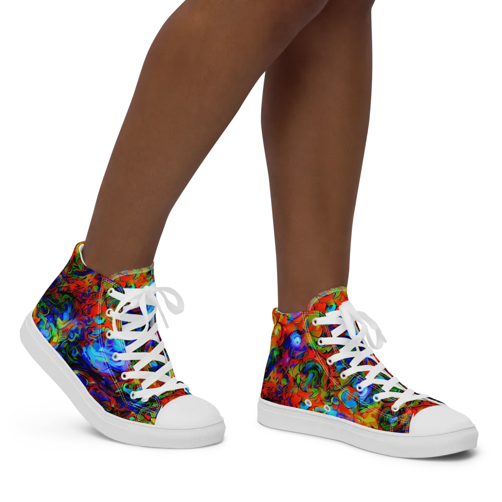 Hypercolor Tangle on Women's High Top Canvas Shoes — Right