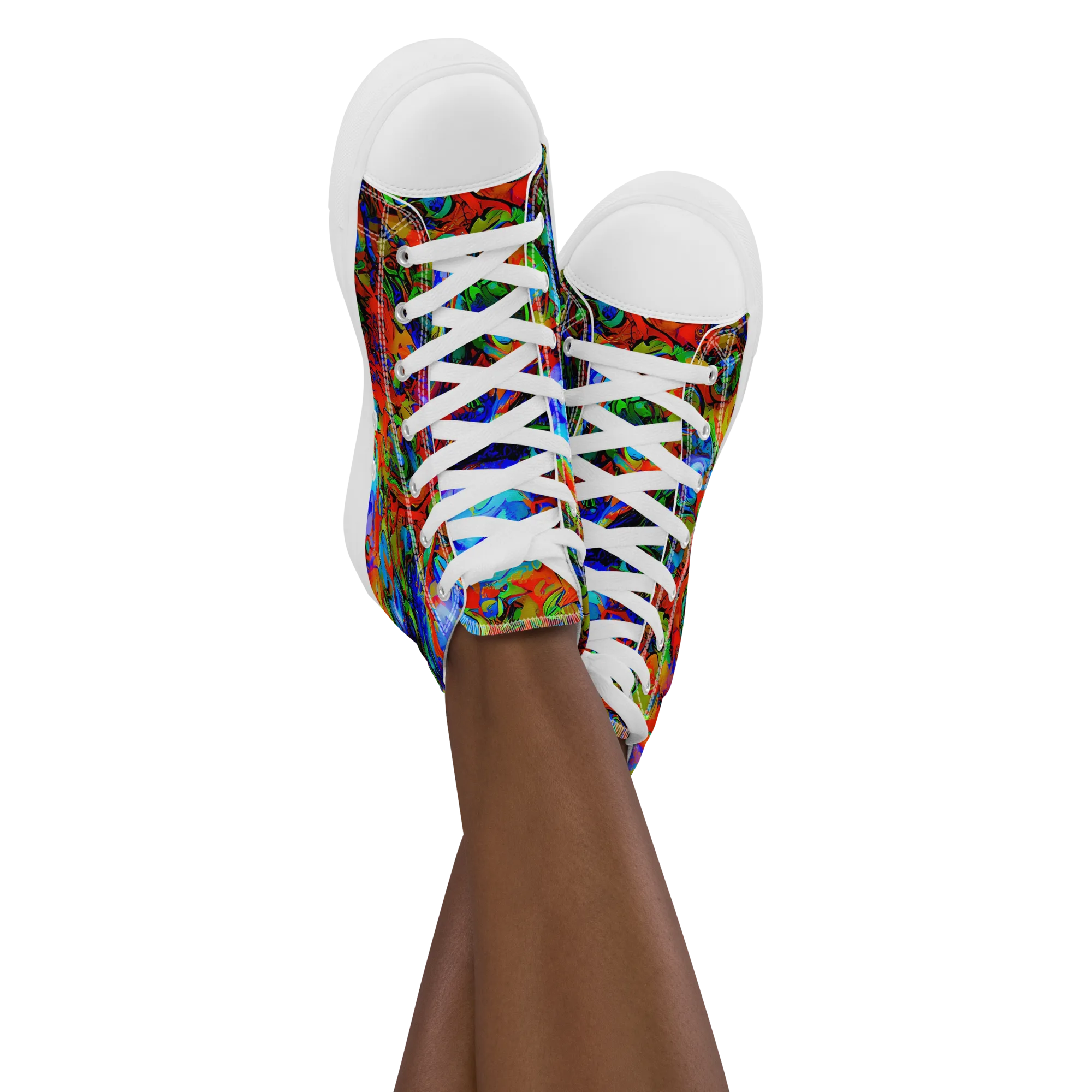 Hypercolor Tangle on Women's High Top Canvas Shoes — Front
