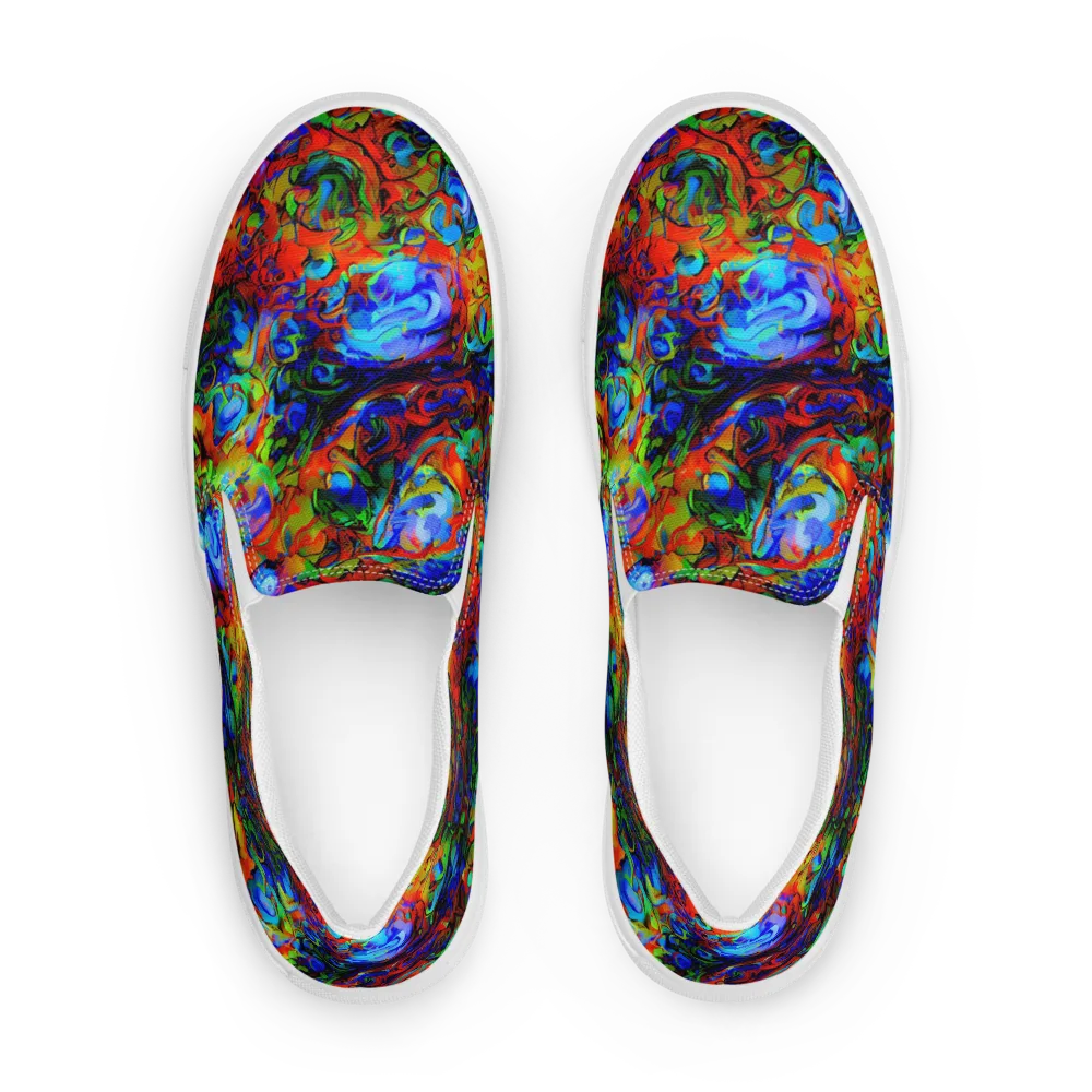 Hypercolor Tangle on Men's Slip-On Canvas Shoes — Front