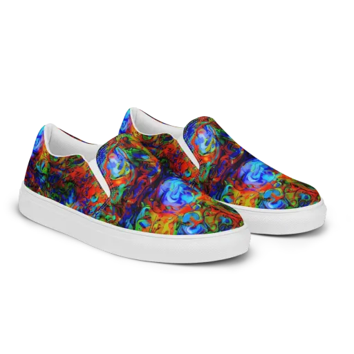 Hypercolor Tangle on a Men's Slip-On Canvas Shoes