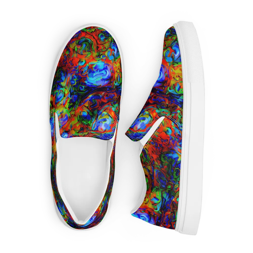 Hypercolor Tangle on Men's Slip-On Canvas Shoes — Front