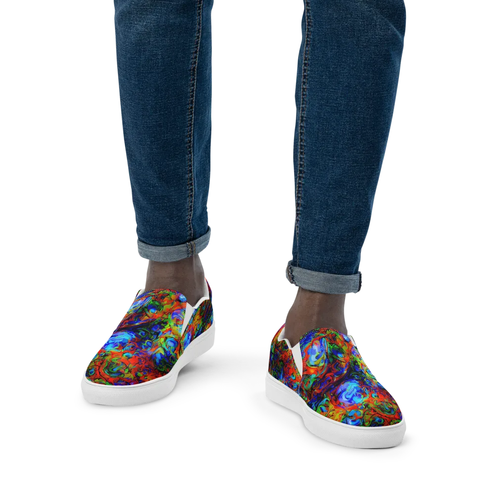 Hypercolor Tangle on Men's Slip-On Canvas Shoes — Front