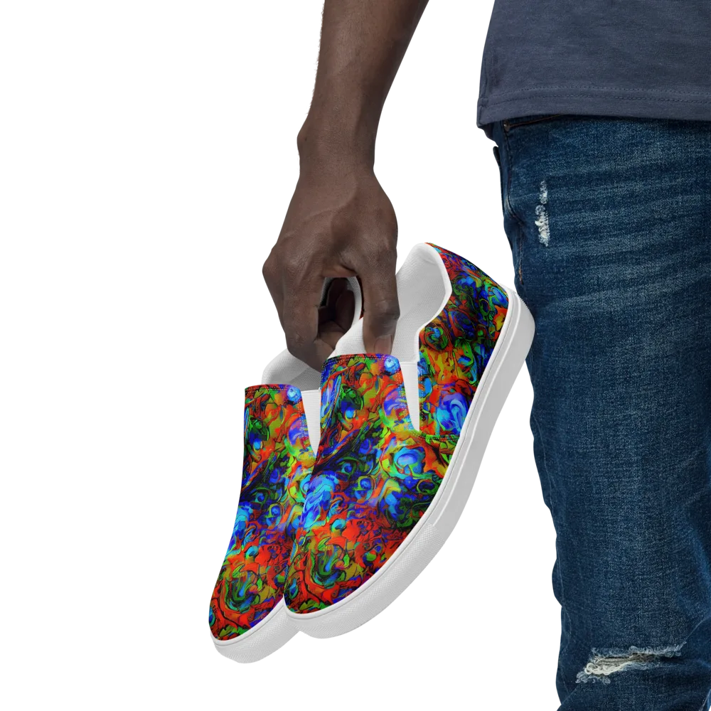 Hypercolor Tangle on Men's Slip-On Canvas Shoes — Left Front