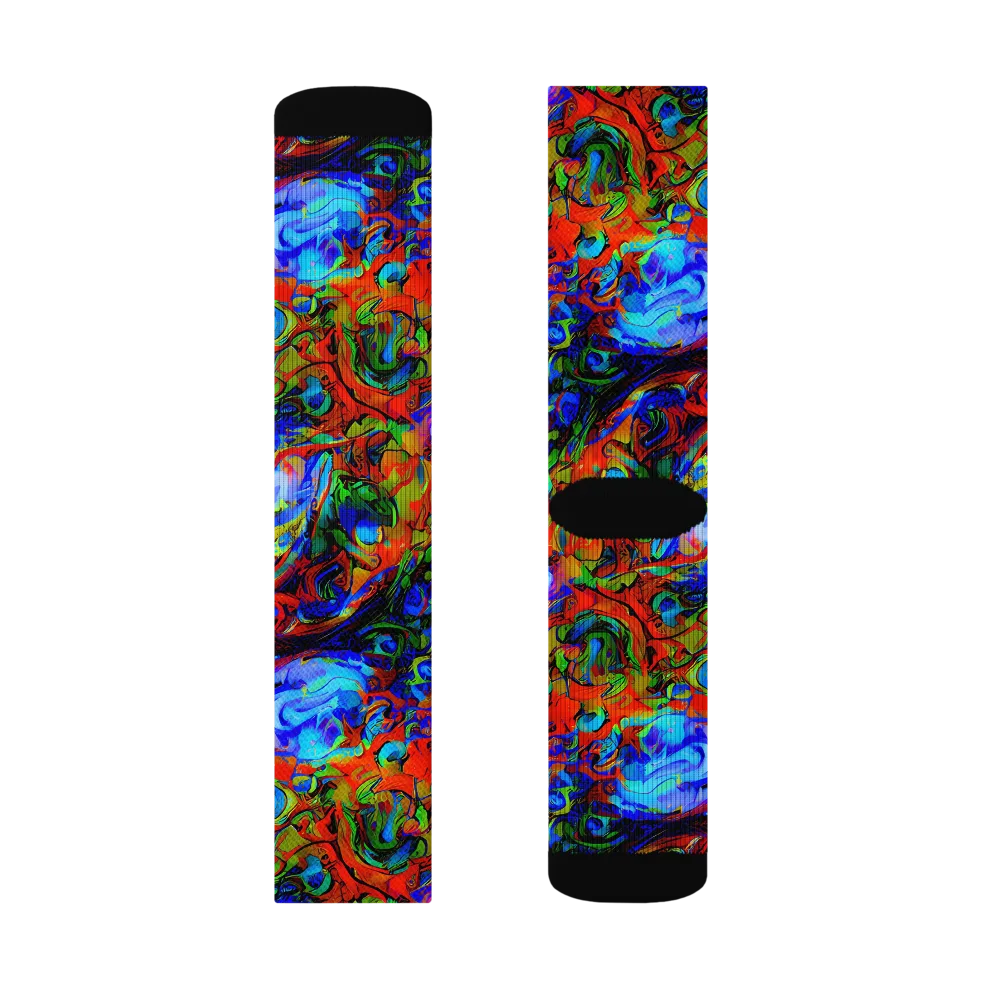 Hypercolor Tangle on Socks — Left Sock