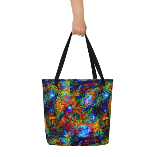 Hypercolor Tangle on a Large Tote Bag W/ Pocket