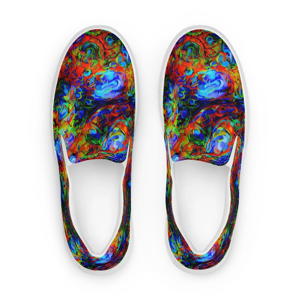 Hypercolor Tangle on Women's Slip-On Canvas Shoes — Front