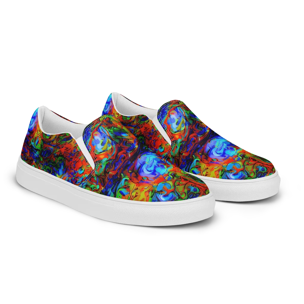 Hypercolor Tangle on Women's Slip-On Canvas Shoes — Right Front