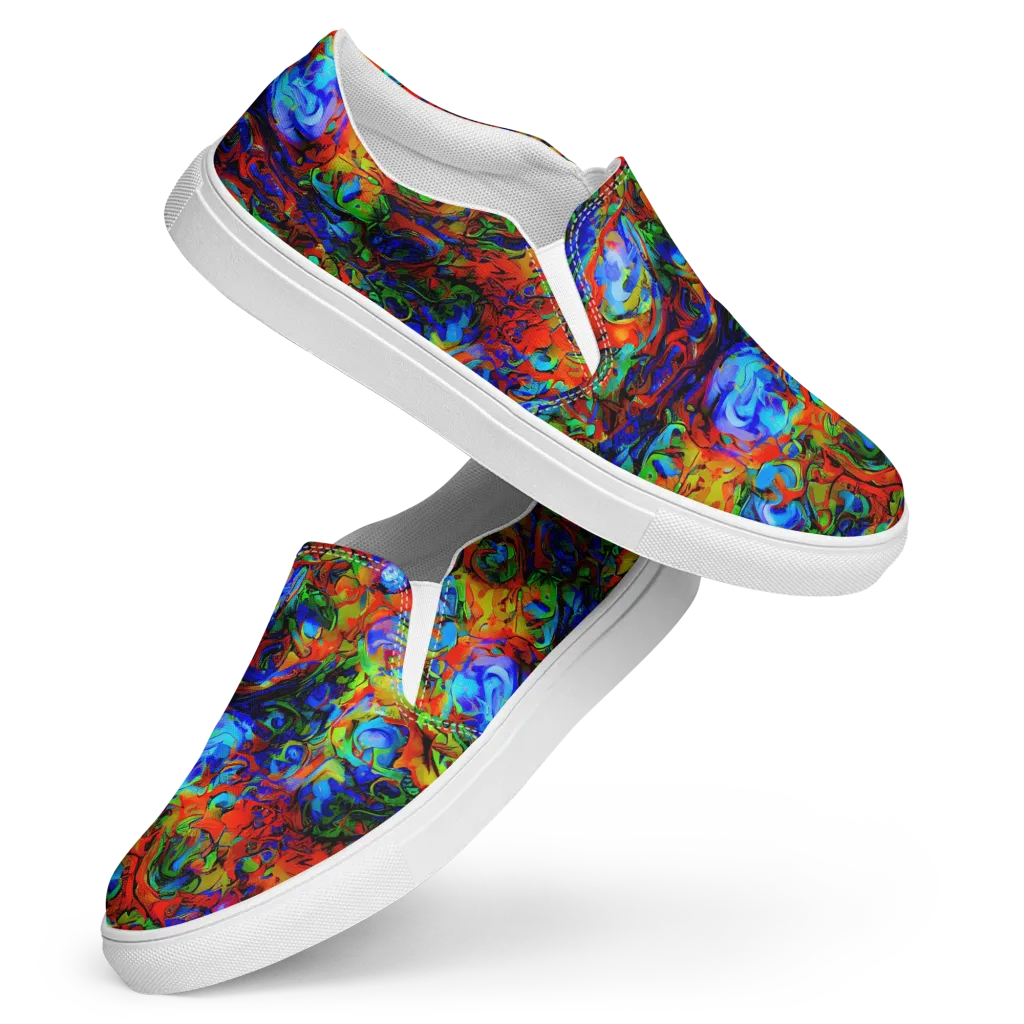 Hypercolor Tangle on Women's Slip-On Canvas Shoes — Front