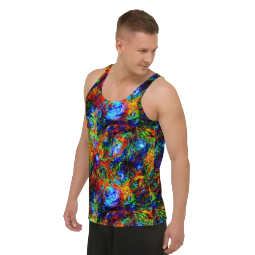 Hypercolor Tangle on a Men's Tank Top