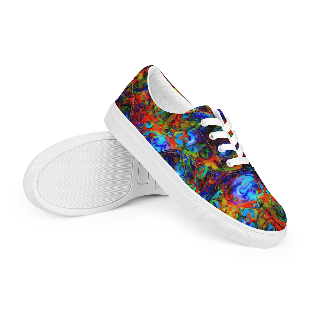 Hypercolor Tangle on Men's Lace-Up Canvas Shoes — Right Front