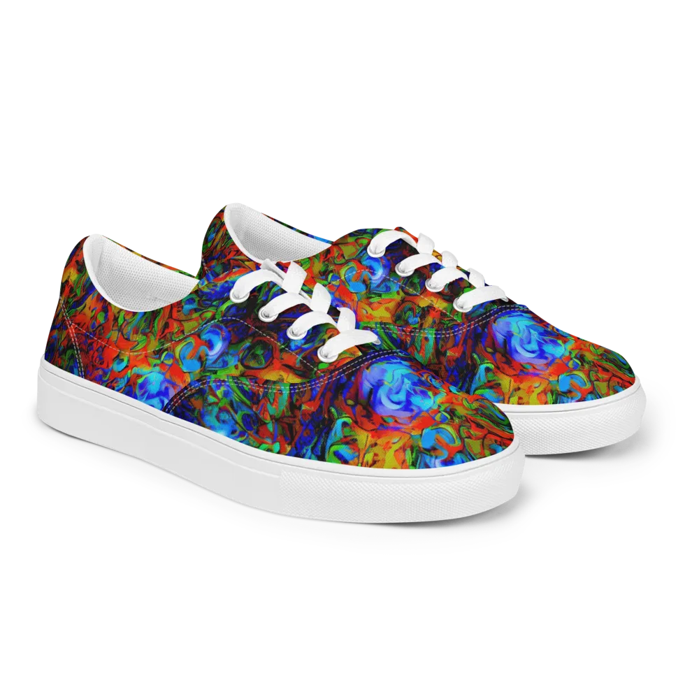 Hypercolor Tangle on Men's Lace-Up Canvas Shoes — Right Front