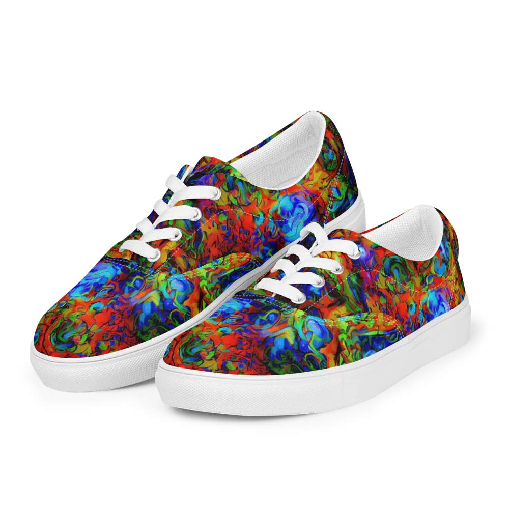 Hypercolor Tangle on Men's Lace-Up Canvas Shoes — Left Front