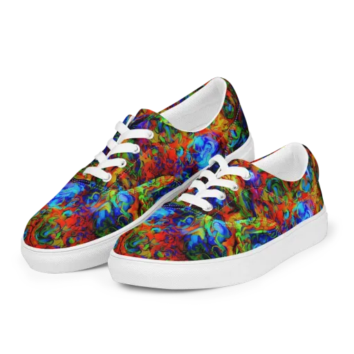 Hypercolor Tangle on a Men's Lace-Up Canvas Shoes