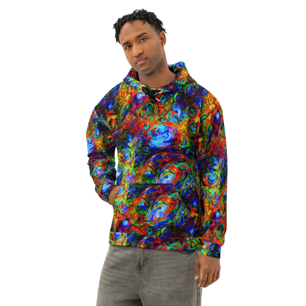 Hypercolor Tangle on Cotton Hoodie — Left Front