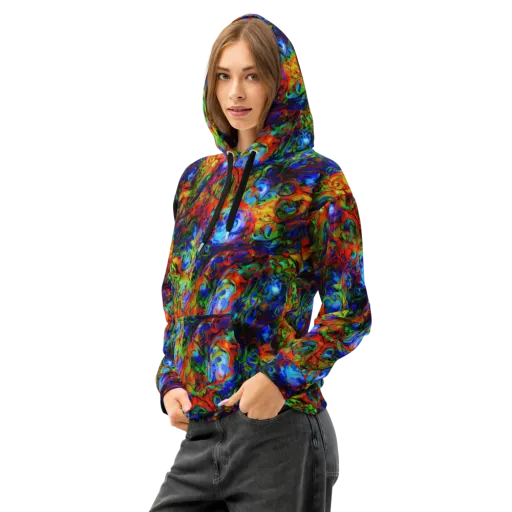 Hypercolor Tangle on a Cotton Hoodie