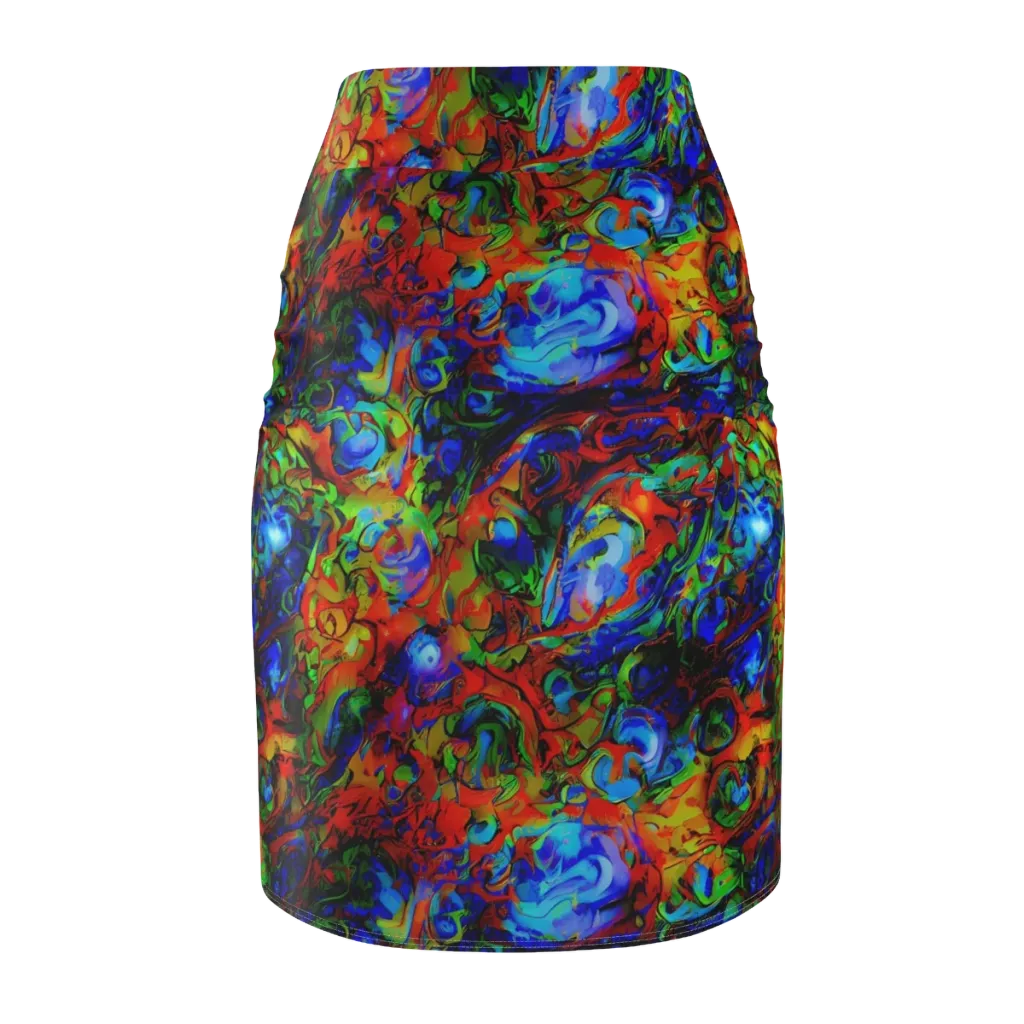 Hypercolor Tangle on Pencil Skirt — Back