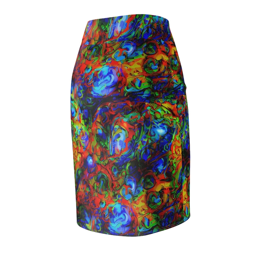 Hypercolor Tangle on Pencil Skirt — Back Side