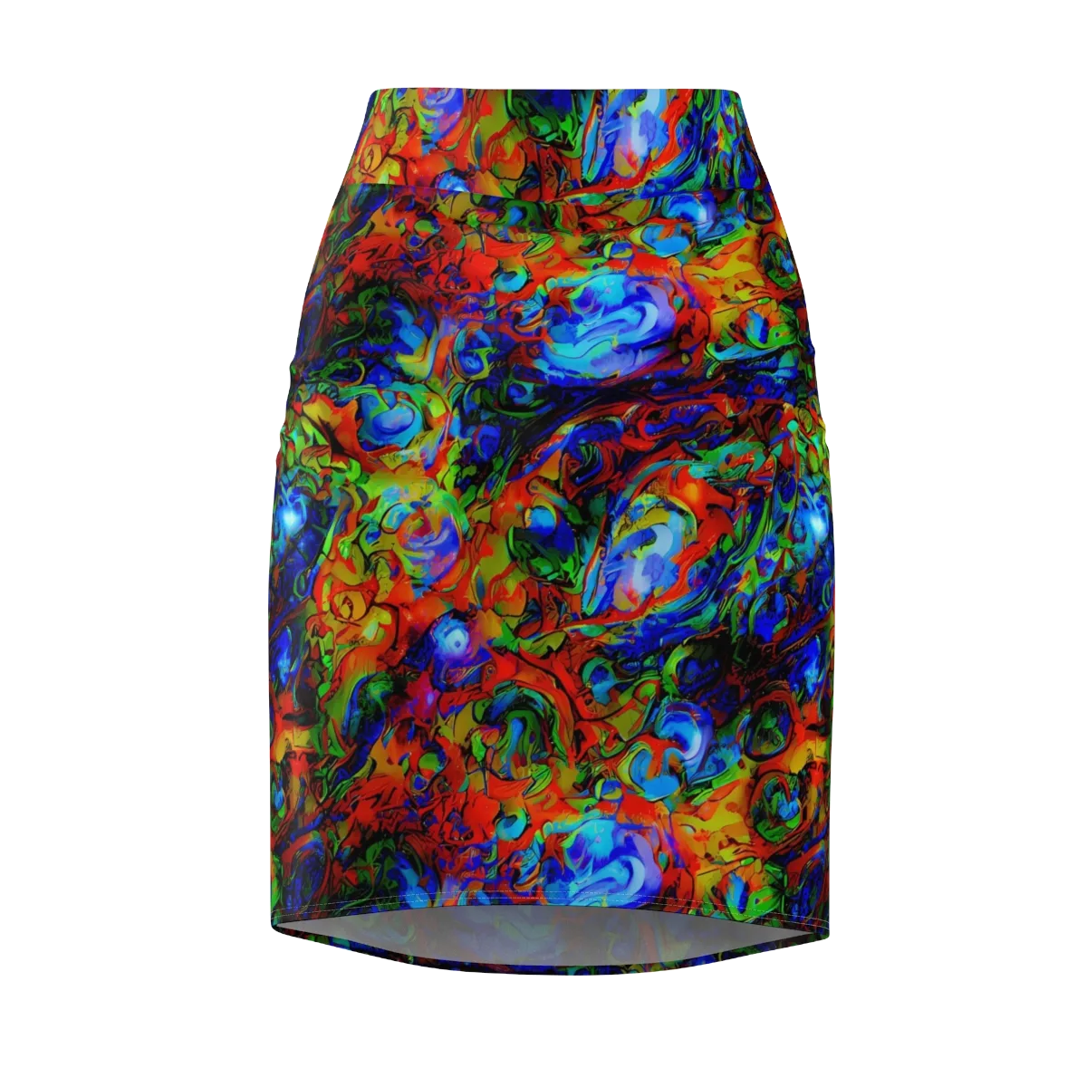 Hypercolor Tangle on Pencil Skirt — Front