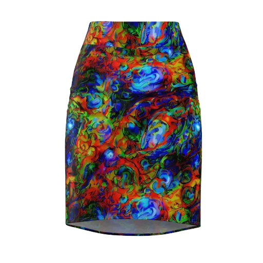 Hypercolor Tangle on a Pencil Skirt