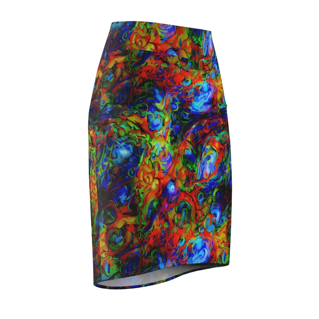 Hypercolor Tangle on Pencil Skirt — Front Side