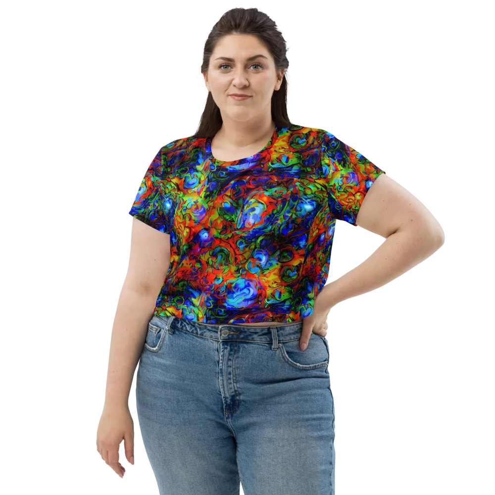 Hypercolor Tangle on Crop Tee — Front