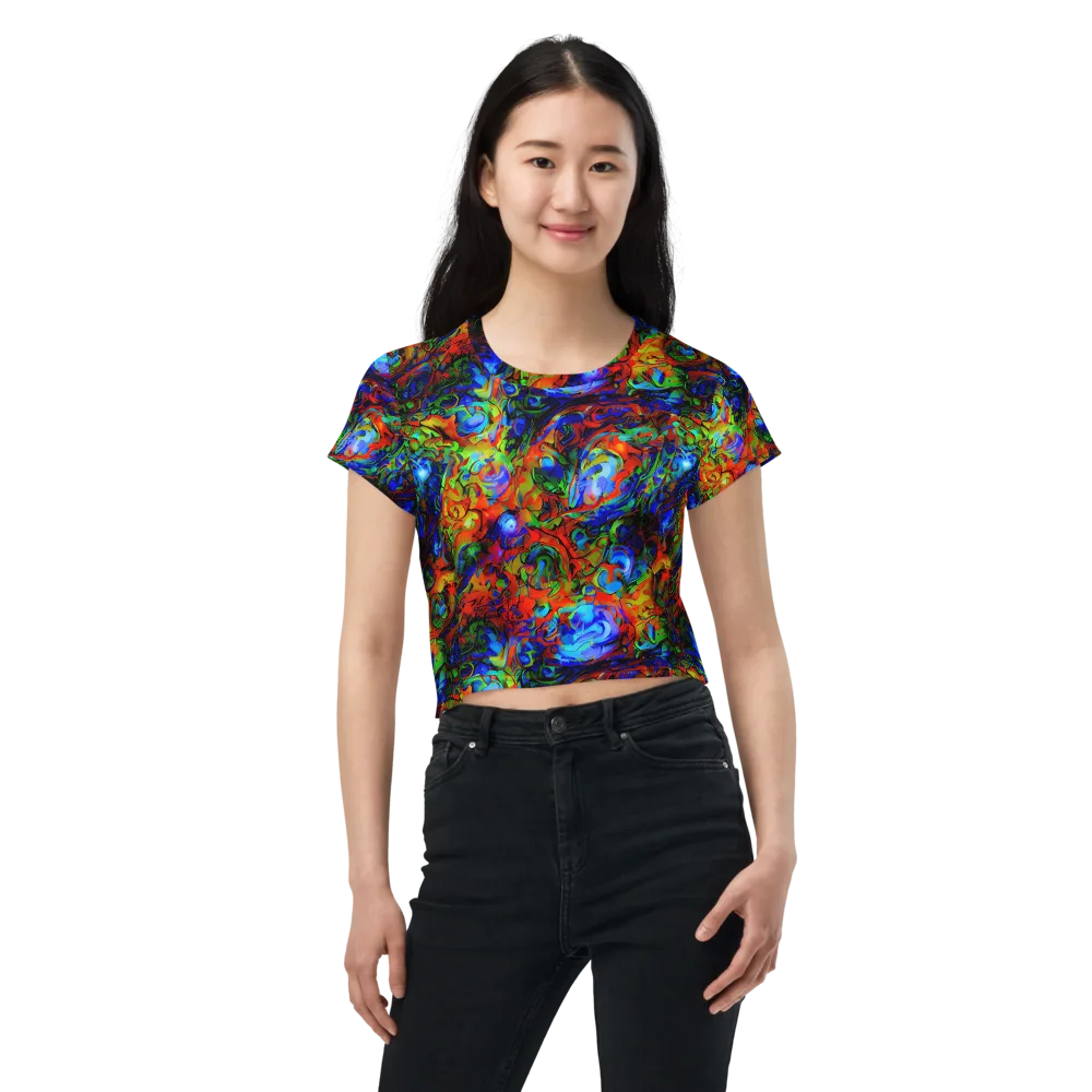 Hypercolor Tangle on Crop Tee — Front