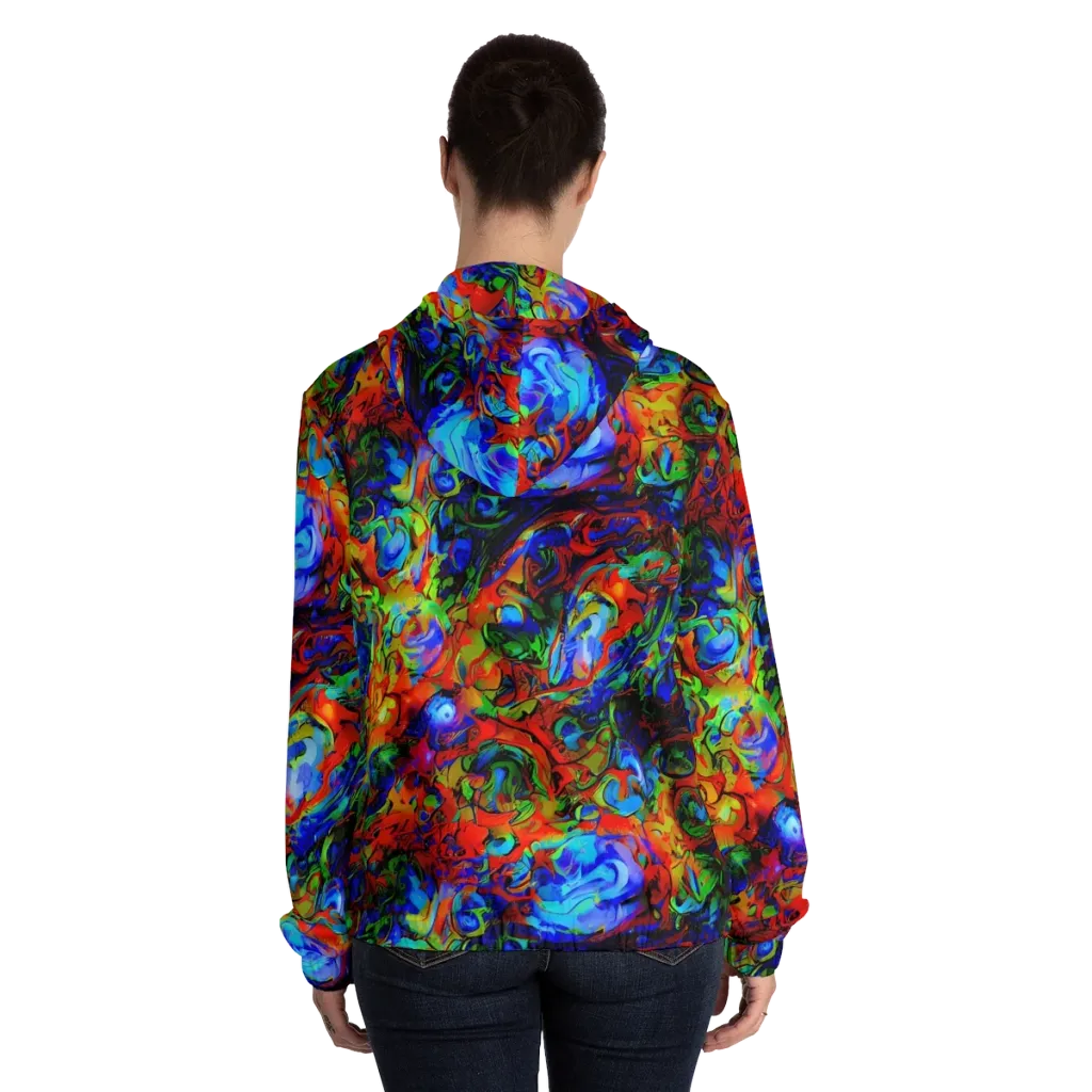 Hypercolor Tangle on Women's Full-Zip Hoodie — Back On Person