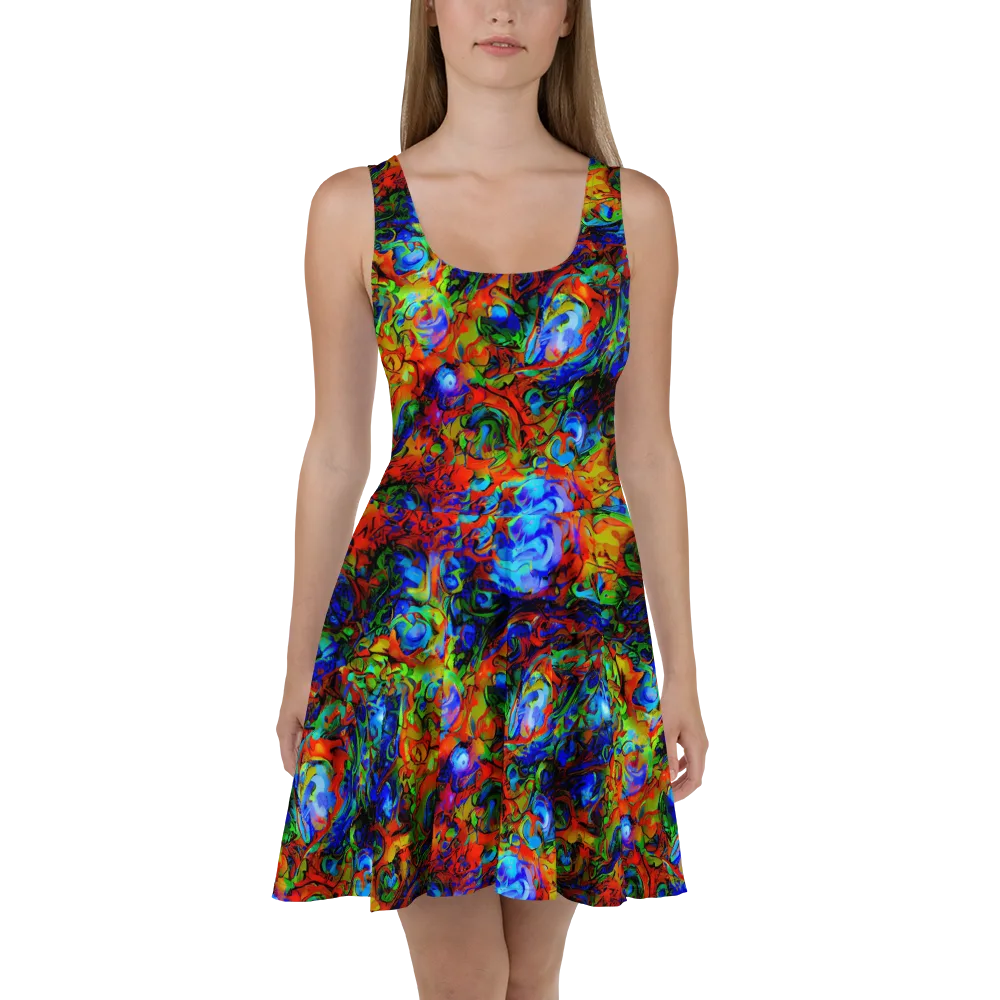 Hypercolor Tangle on Skater Dress — Front
