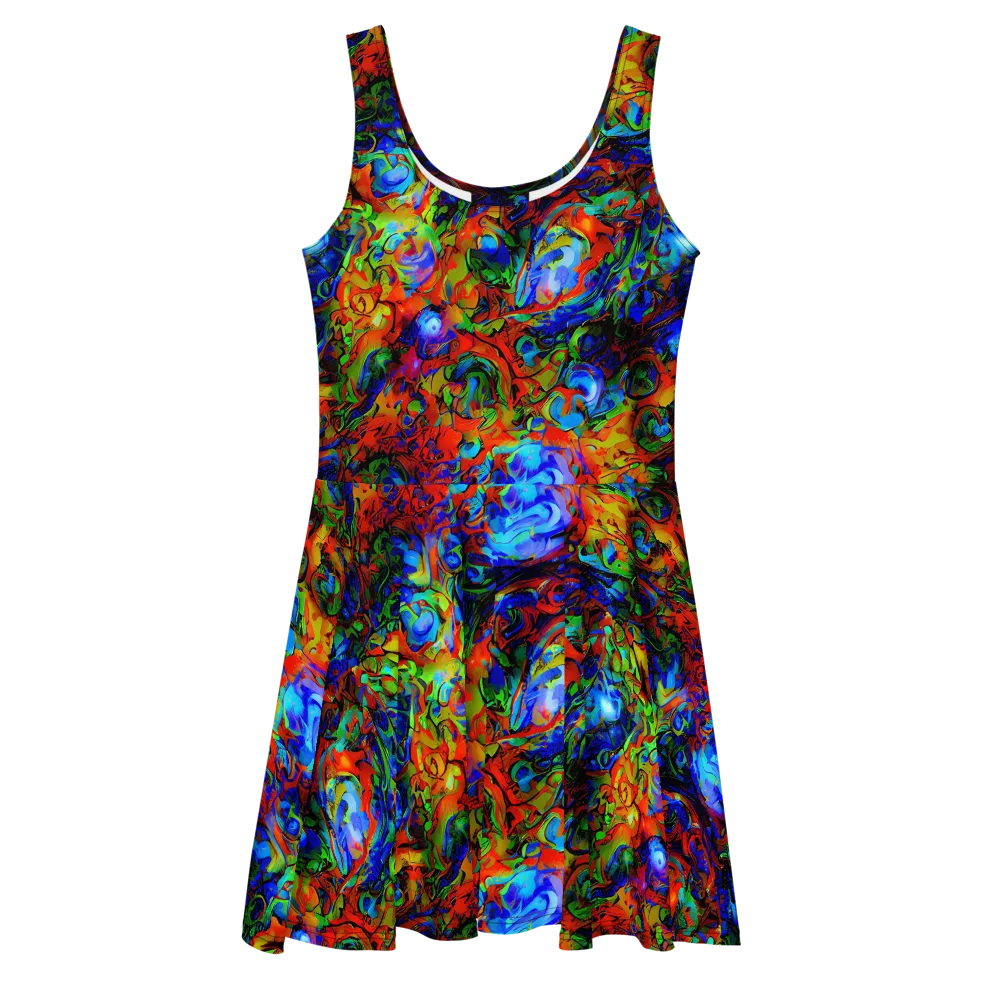 Hypercolor Tangle on Skater Dress — Front