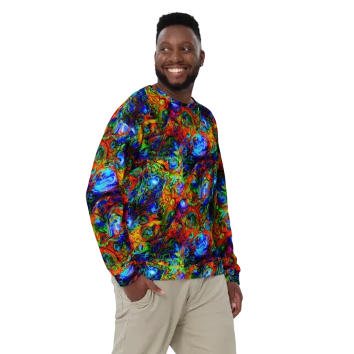 Hypercolor Tangle on a Sweatshirt